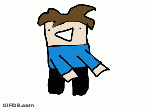 Man In Blue Shirt And Black Pants GIF
