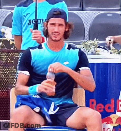 Man In Blue Shirt And Black Shorts GIF