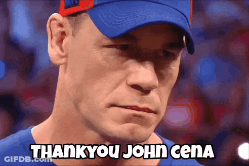 Man In Blue Shirt And Blue Hat Thank You John Cena GIF