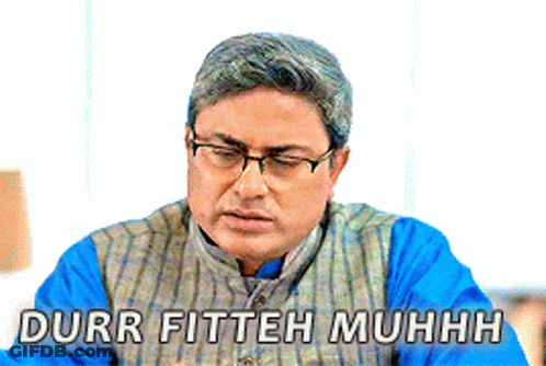 Man In Blue Shirt And Glasses Saying Durr Fitteh Muhh GIF