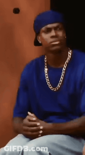 Man In Blue Shirt And Gold Chain GIF