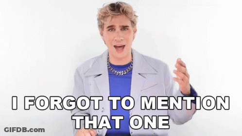 Man In Blue Shirt And Gray Jacket Says I Forgot To Mention That One GIF