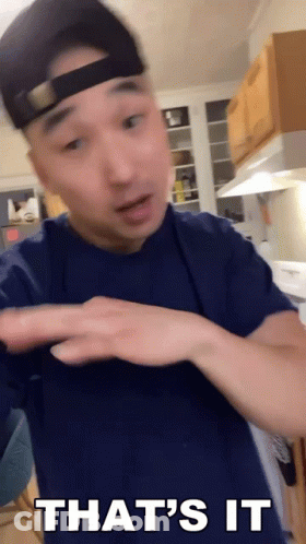 Man In Blue Shirt And Hat Says Thats It GIF