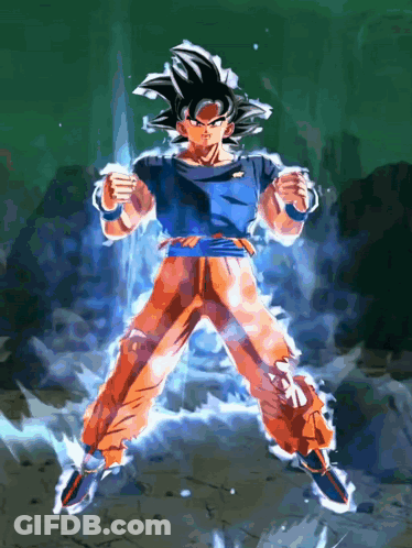 Man In Blue Shirt And Orange Pants GIF