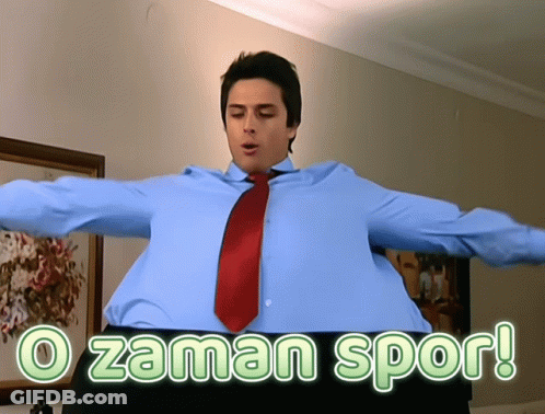 Man In Blue Shirt And Red Tie O Zaman Spor GIF