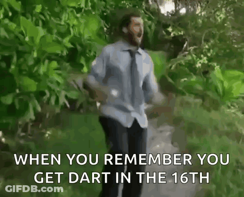 Man In Blue Shirt And Tie Running In Woods GIF