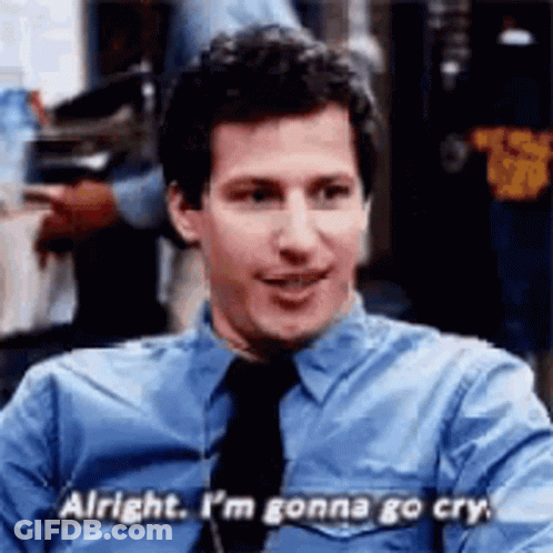 Man In Blue Shirt And Tie Saying Alright I'm Gonna Go Cry GIF