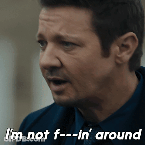 Man In Blue Shirt And Tie Saying Im Not F--In Around GIF