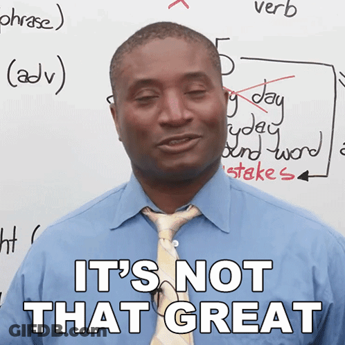Man In Blue Shirt And Tie Saying It's Not That Great GIF