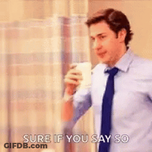 Man In Blue Shirt And Tie Saying Sure GIF