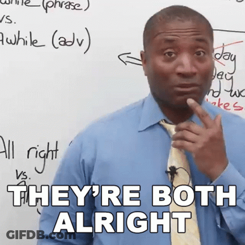 Man In Blue Shirt And Tie Says Both Alright GIF
