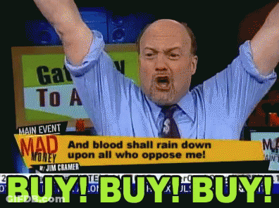 Man In Blue Shirt And Tie Screaming Mad Money GIF