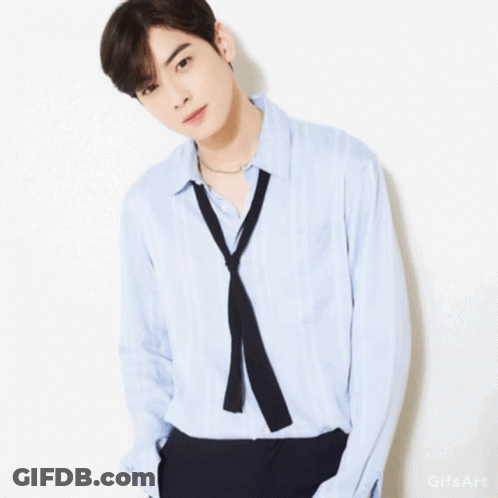 Man In Blue Shirt And Tie With Come On Sticker GIF