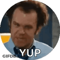 Man In Blue Shirt And Tie With Yup GIF