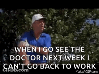 Man In Blue Shirt And White Hat Talking To Someone GIF