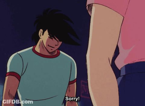 Man In Blue Shirt Apologizing To Woman GIF