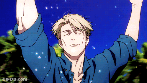 Man In Blue Shirt Arms Outstretched GIF