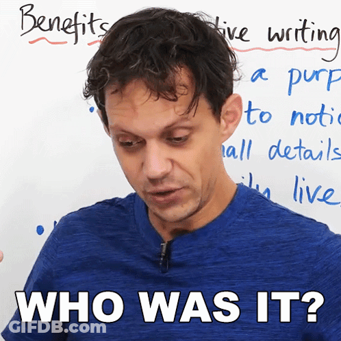 Man In Blue Shirt Asking Who GIF