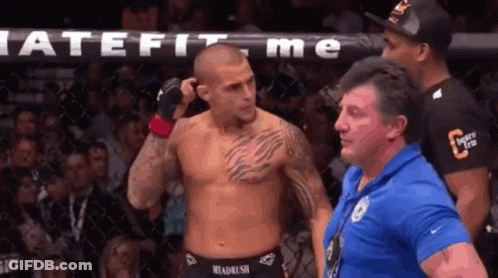 Man In Blue Shirt At Iatefit Me Sign GIF