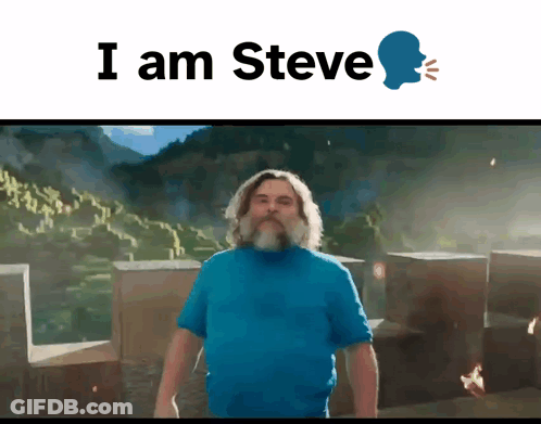 Man In Blue Shirt At Mountain Saying I Am Steve GIF
