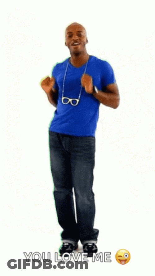 Man In Blue Shirt Cabbage Patch Dance Moves GIF