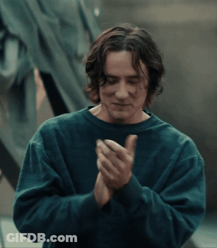 Man In Blue Shirt Clapping Hands GIF
