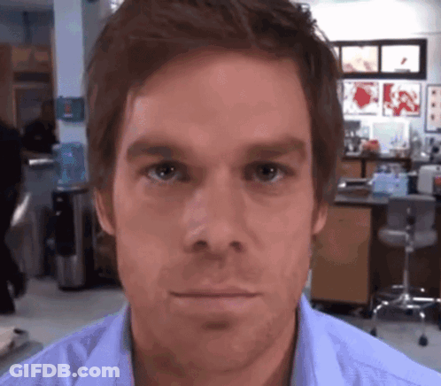Man In Blue Shirt Close Up GIF