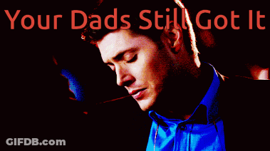 Man In Blue Shirt Coughing Your Dads Still Got It GIF