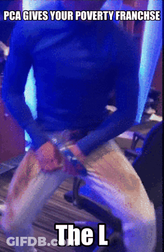 Man In Blue Shirt Dancing GIF