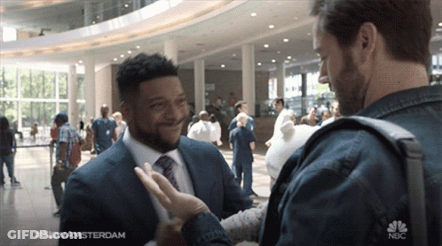 Man In Blue Shirt Dancing Dead Chat GIF