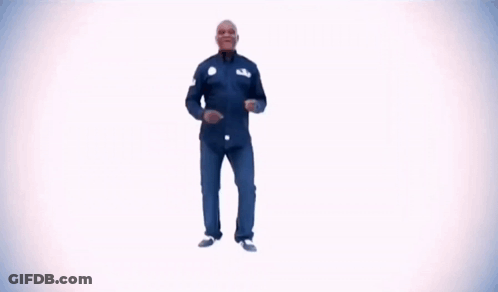 Man In Blue Shirt Dancing GIF