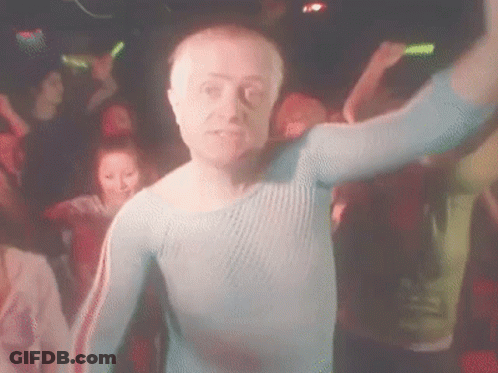 Man In Blue Shirt Dancing GIF