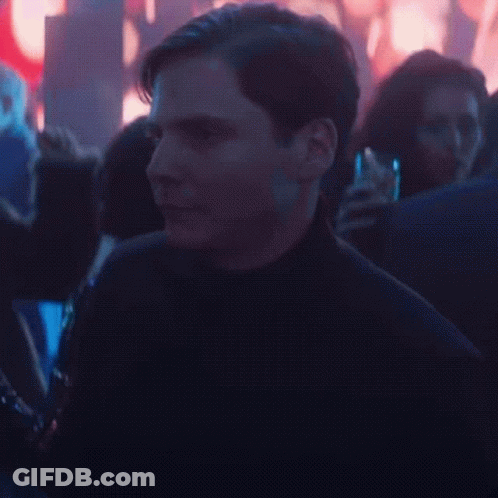 Man In Blue Shirt Dancing GIF