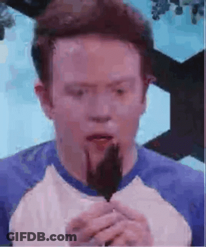Man In Blue Shirt Eating Ice Cream GIF
