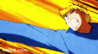 Man In Blue Shirt Flying GIF