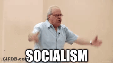Man In Blue Shirt Giving Socialism Speech GIF
