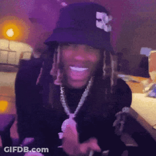 Man In Blue Shirt Grinding With Wooden Stick GIF
