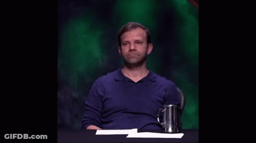 Man In Blue Shirt Hand Up Funny Face GIF