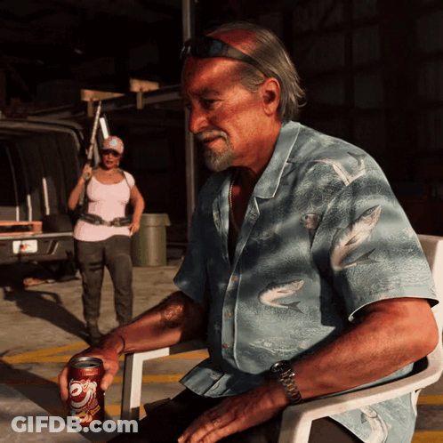 Man In Blue Shirt Holding Dr Pepper GIF
