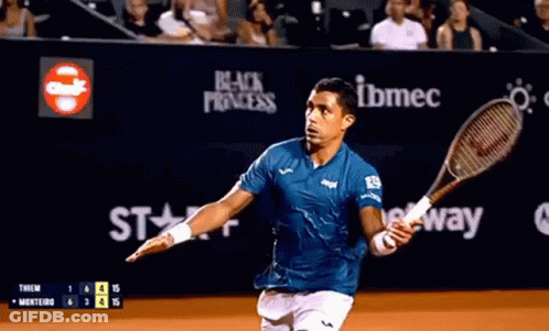Man In Blue Shirt Holding Tennis Racquet Saying Black Princess GIF