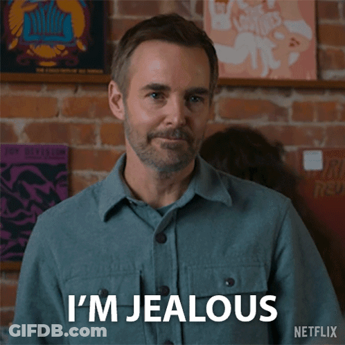 Man In Blue Shirt I'm Jealous GIF