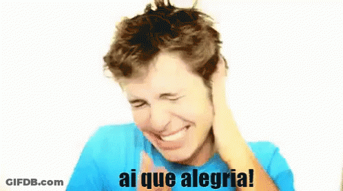 Man In Blue Shirt Laughing Ai Que Alegria GIF