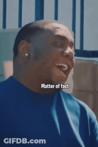 Man In Blue Shirt Laughing Matter Of Fact GIF