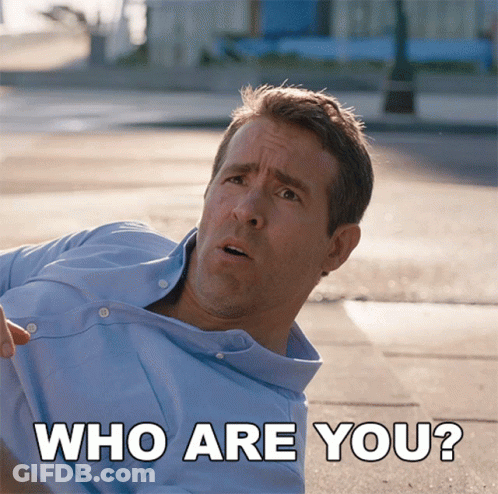 Man In Blue Shirt Laying Down With Who Are You GIF
