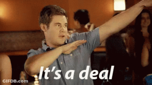 Man In Blue Shirt Making Deal Gesture GIF