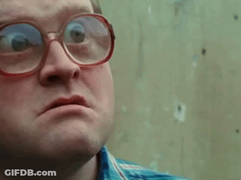 Man In Blue Shirt Making Face GIF