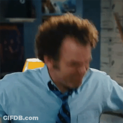 Man In Blue Shirt Making Face GIF