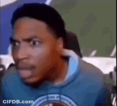 Man In Blue Shirt Making Funny Face GIF
