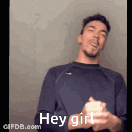 Man In Blue Shirt Making Funny Face Saying Hey Girl GIF