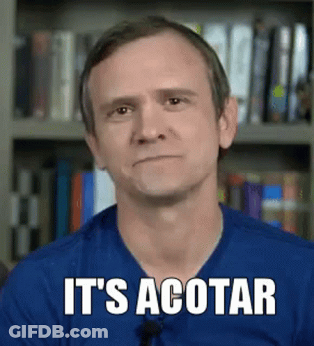 Man In Blue Shirt Making Funny Face Saying It's Acotar GIF
